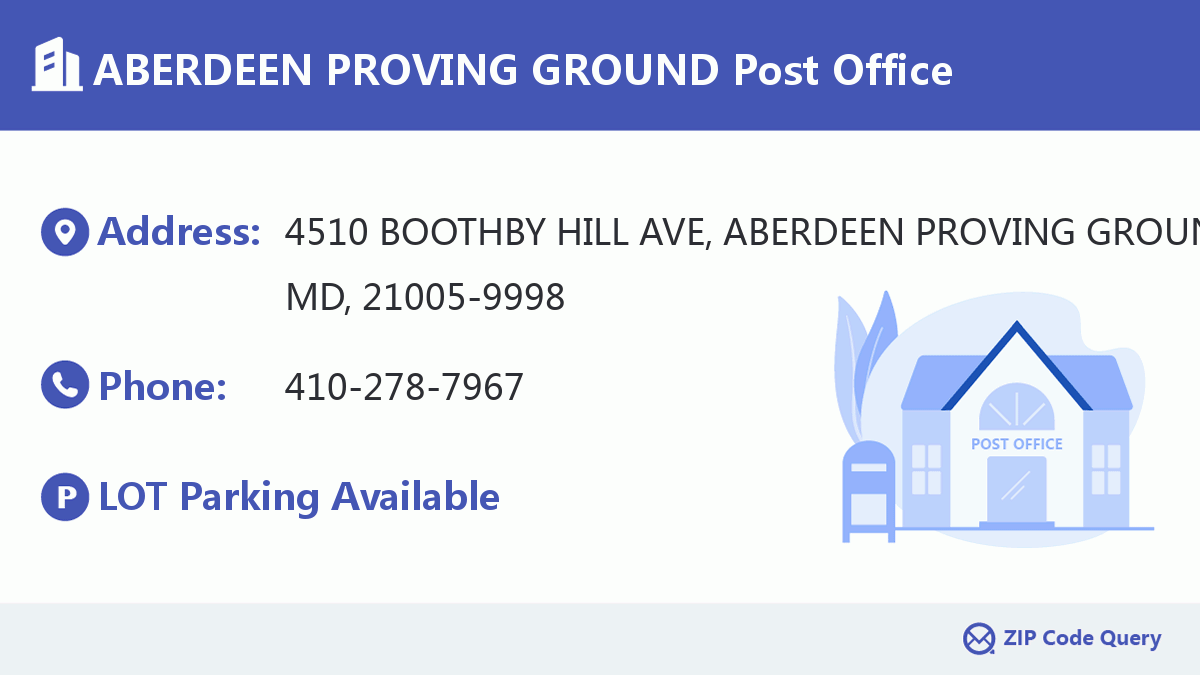 Post Office:ABERDEEN PROVING GROUND
