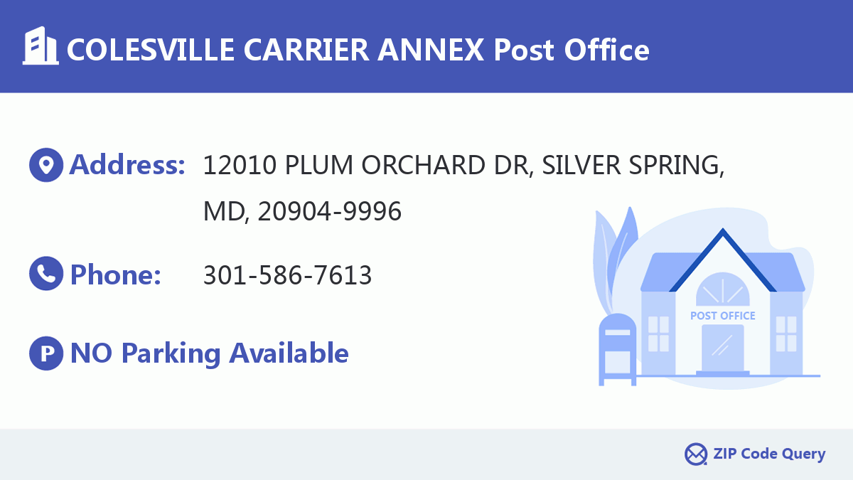 Post Office:COLESVILLE CARRIER ANNEX