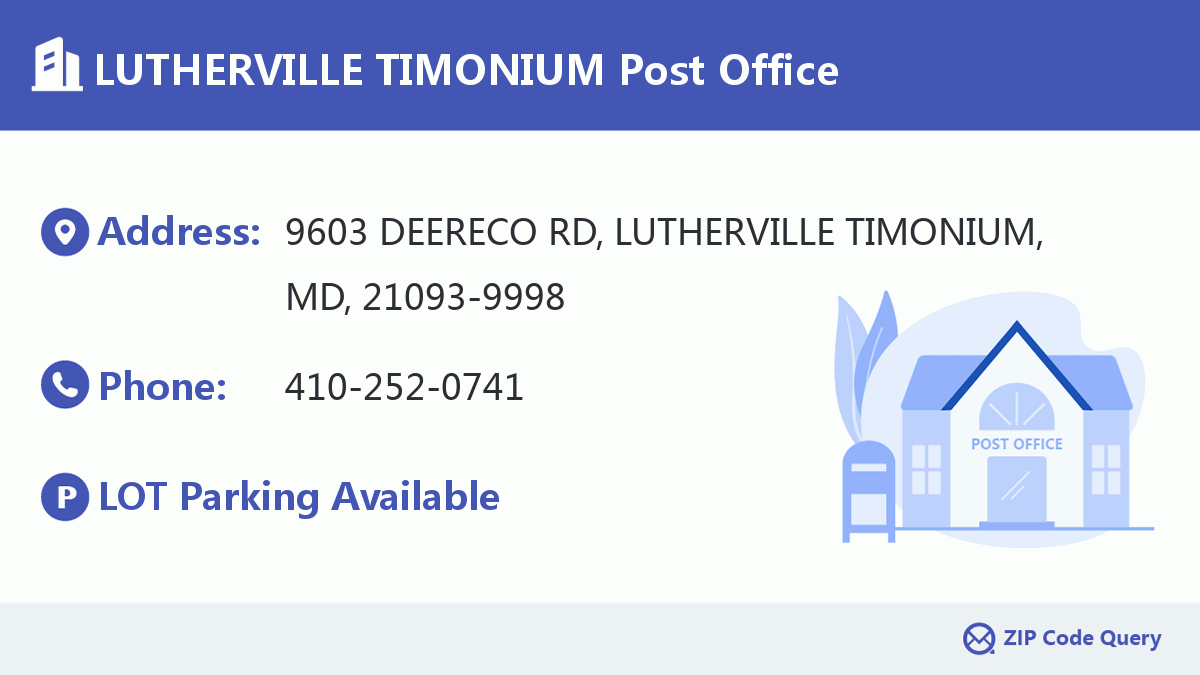 Post Office:LUTHERVILLE TIMONIUM