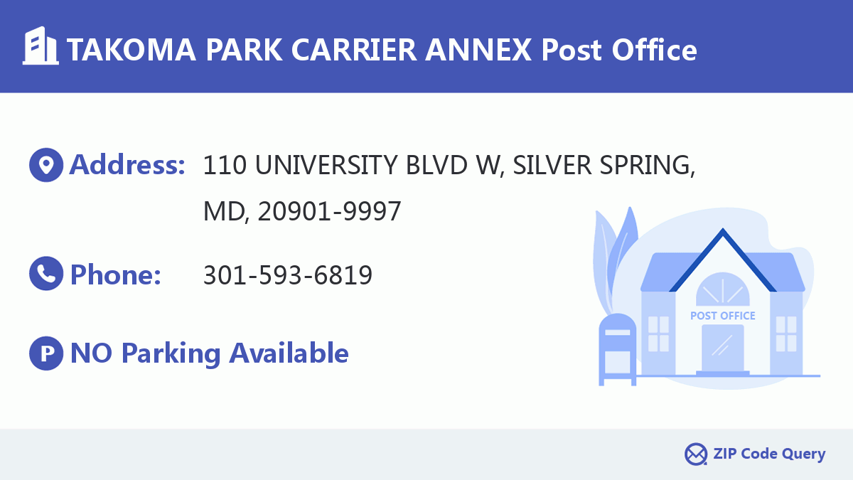 Post Office:TAKOMA PARK CARRIER ANNEX