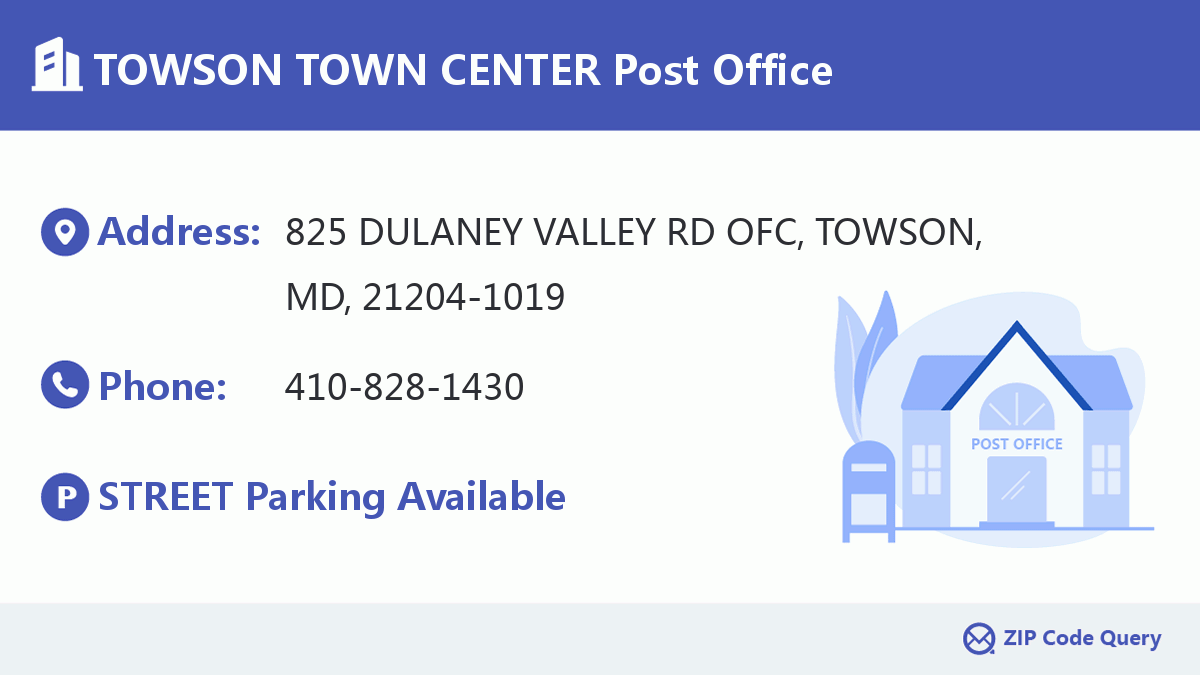 Post Office:TOWSON TOWN CENTER